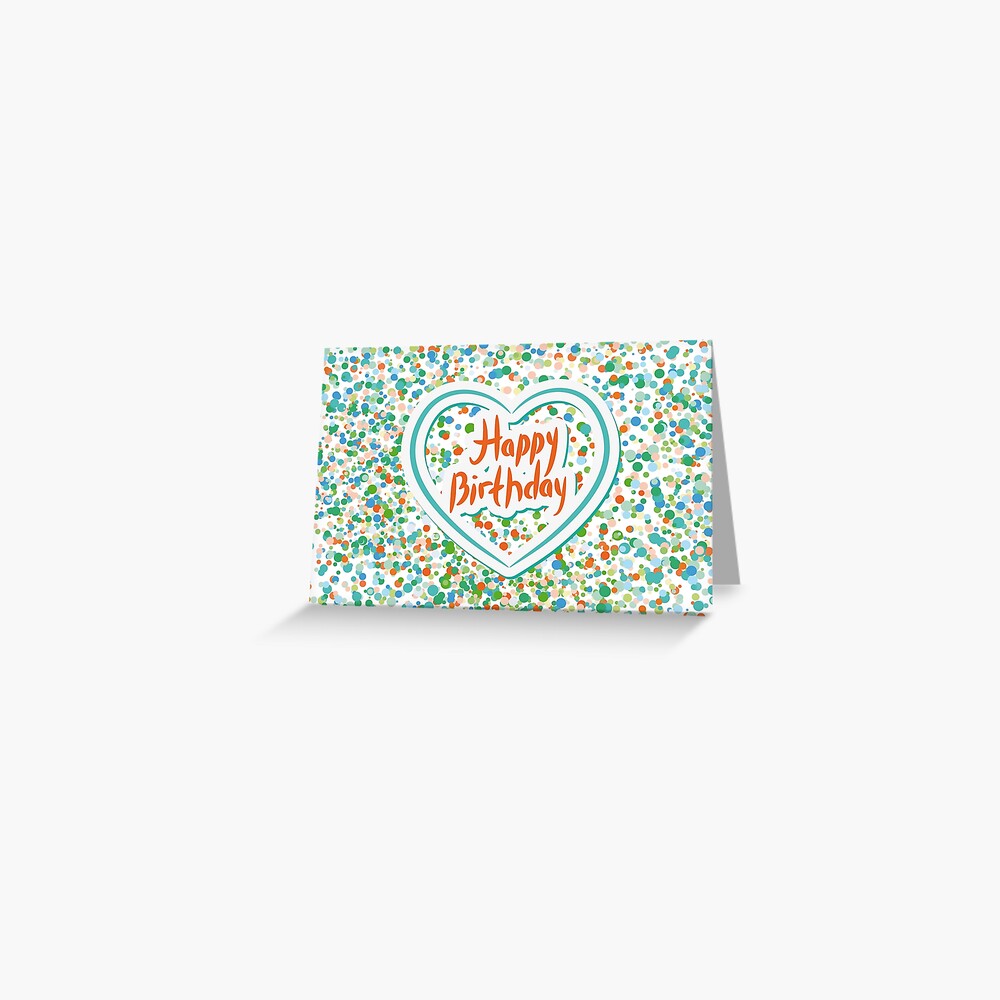 Happy birthday Card Heart and confetti Greeting Card