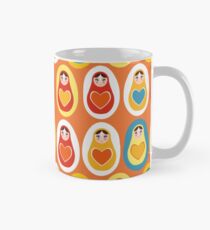 Russian dolls matryoshka orange blue red yellow Mug