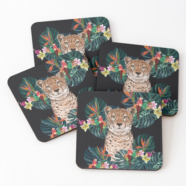 Item preview, Cheetah in Tropical Garden Night designed and sold by bignosework.