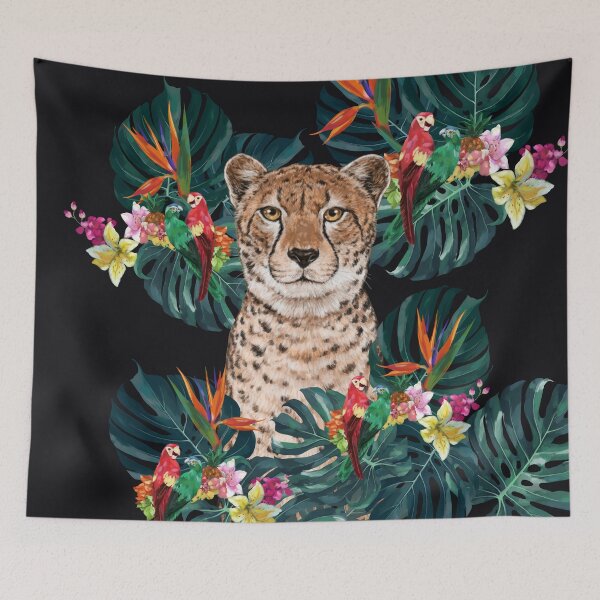 Item preview, Cheetah in Tropical Garden Night designed and sold by bignosework.