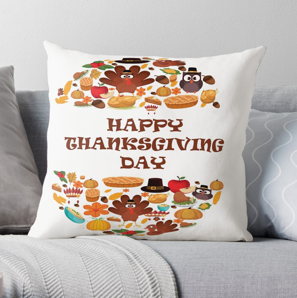 Discover for the thanksgiving day 11 Throw Pillow