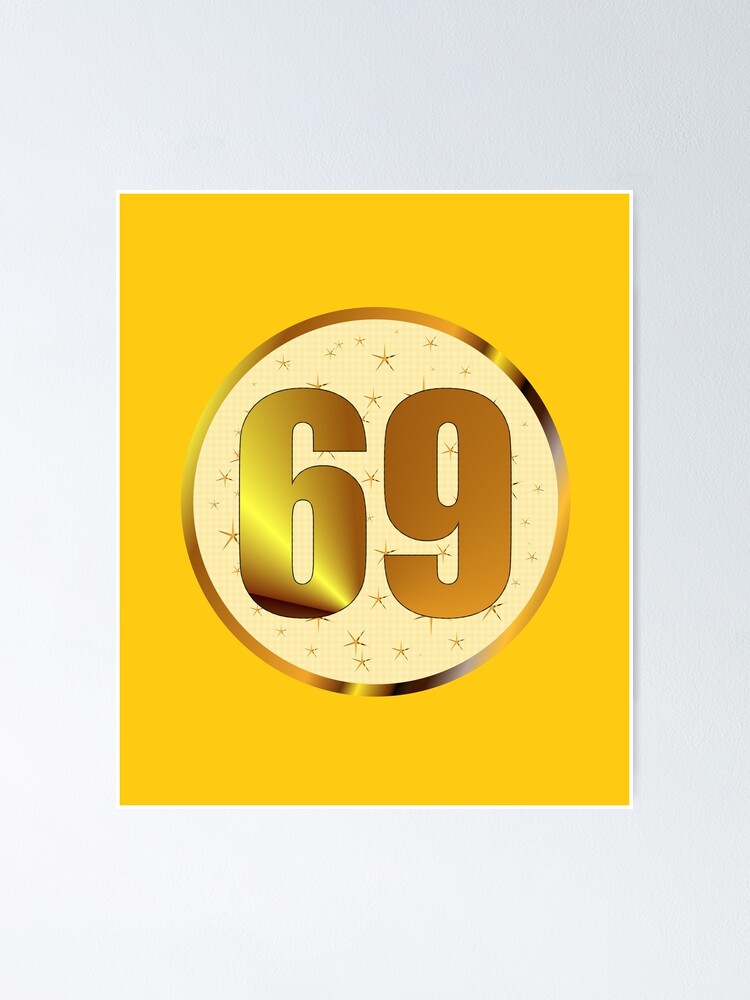 "69 Vintage Years Retro Gold" Poster for Sale by Redbubble