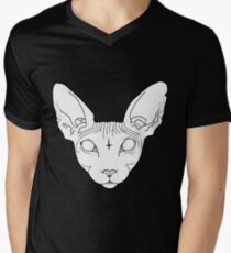 Sphynx Katze T-Shirt mit V-Ausschnitt für Männer