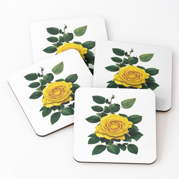 Item preview, Digital image of yellow rose in antique book illustration style designed and sold by Gala-life1.