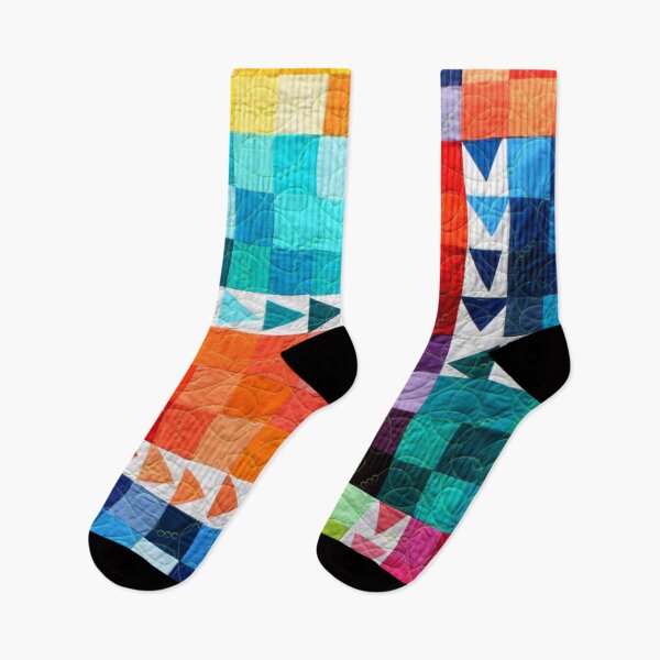 Item preview, Patchwork art vector graphics consisting of square and triangular materials and patterns  designed and sold by ErisMerch.