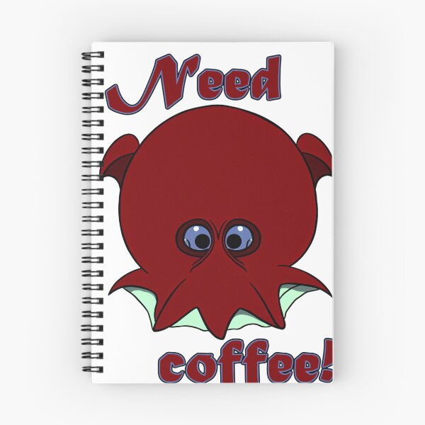 Item preview, A cartoonish round vampire squid in need of coffee! :) designed and sold by BrachiaST.