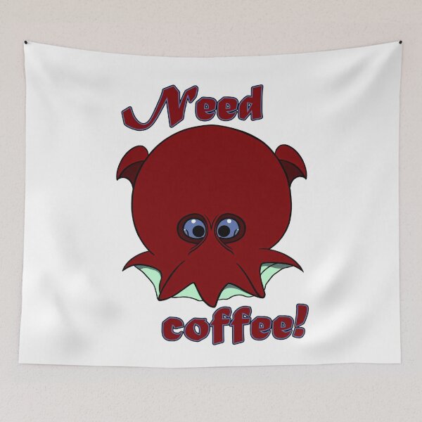 Item preview, A cartoonish round vampire squid in need of coffee! :) designed and sold by BrachiaST.