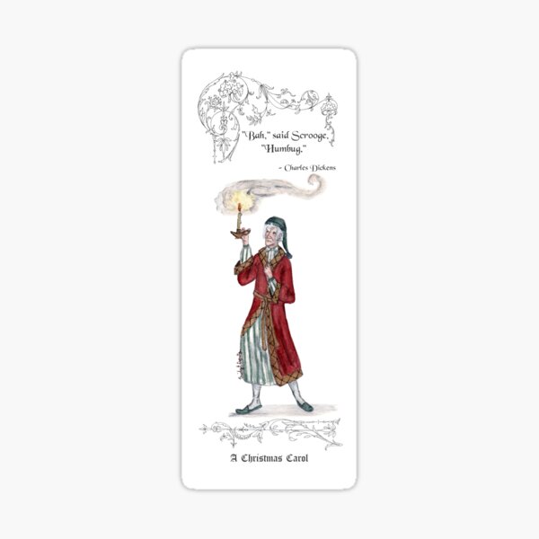 Scrooge Bah Humbug Bookmark Sticker