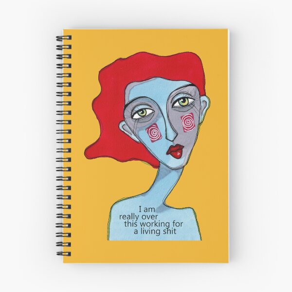Item preview, Drawing illustration by denthe dentheART of blue red-haired woman with funny quote designed and sold by dentheART.