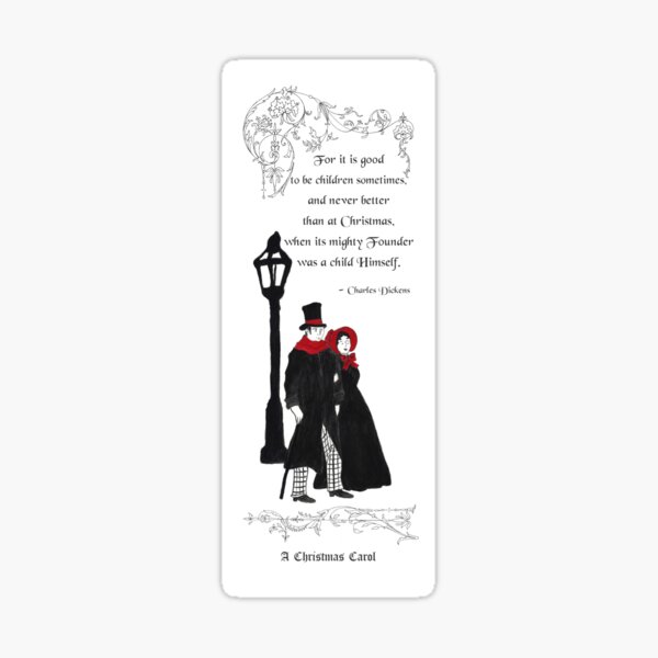 Christmas Carolers Charles Dickens Bookmark Sticker