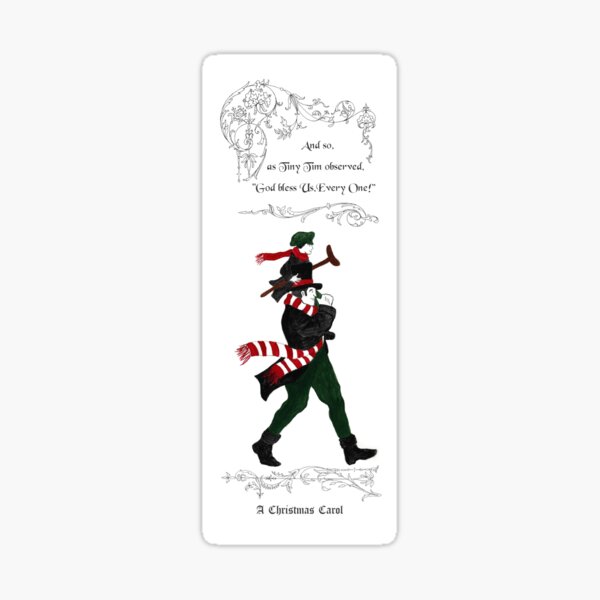Tiny Tim and Bob Cratchit Bookmark Sticker