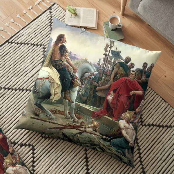 Vercingetorix Throws Down His Arms At The Feet Of Julius Caesar Floor Pillow