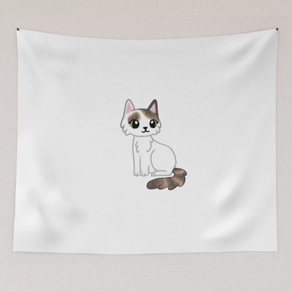Item preview, white and brown tabby longhair cat (shrew) designed and sold by casserolepets.