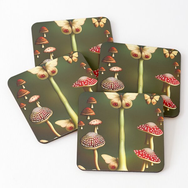 Item preview, Mysterious tree of fly agarics and butterflies designed and sold by GorinART.
