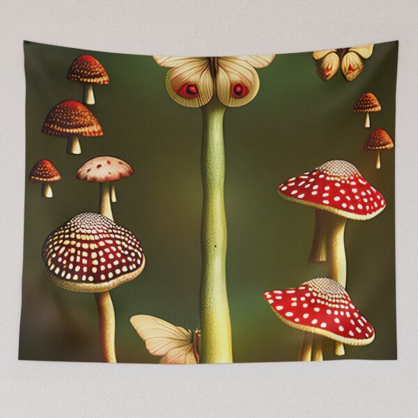Item preview, Mysterious tree of fly agarics and butterflies designed and sold by GorinART.