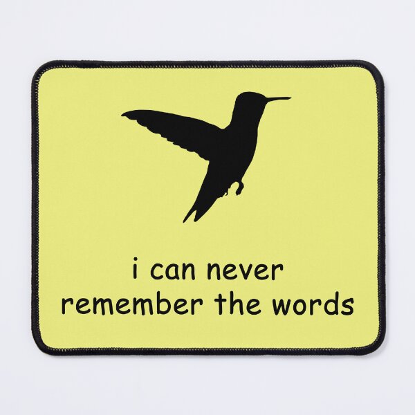 Item preview, Hummingbird: i can never remember the words designed and sold by SomeGuyLou.