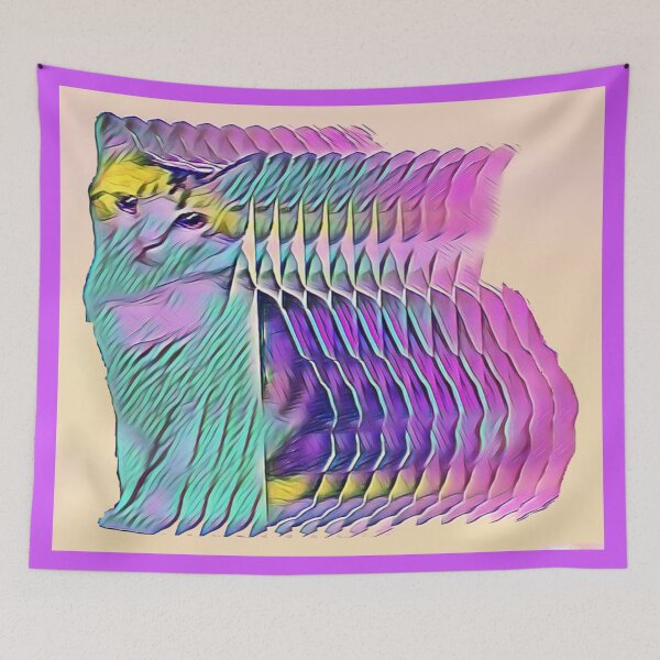 Item preview, Psychedelic trippy cat  designed and sold by Cyberomiz.