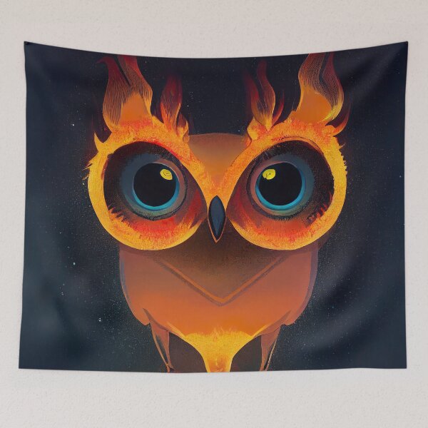 Item preview, Cute Owl with Flames Sticker  designed and sold by TheCreativeFab.