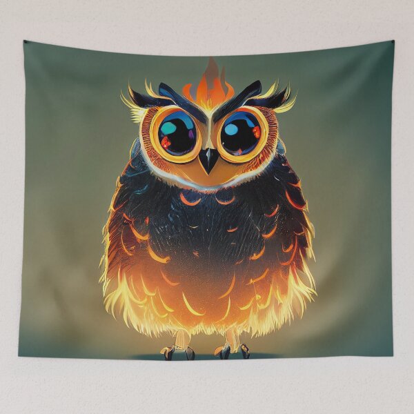 Item preview, Cute Owl with Flames Sticker  designed and sold by TheCreativeFab.