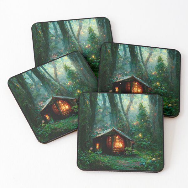 Item preview, Forest cabin with fairytale magic - Fantasy dream designed and sold by Monkyra.