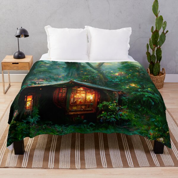 Item preview, Forest cabin with fairytale magic - Fantasy dream designed and sold by Monkyra.