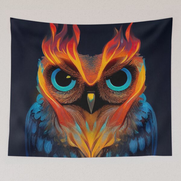 Item preview, Cute Owl with Flames Sticker  designed and sold by TheCreativeFab.