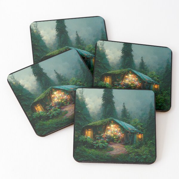 Item preview, Forest cabin with fairytale magic - Fantasy dream designed and sold by Monkyra.