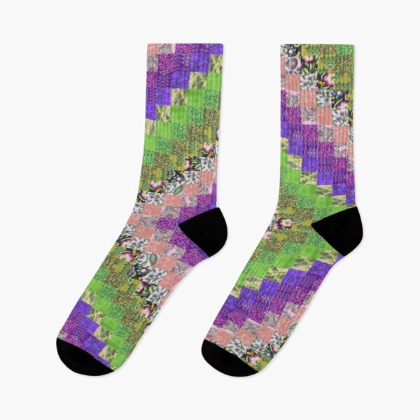 Item preview, Square mosaic in patchwork style with patterns and flowers designed and sold by ErisMerch.