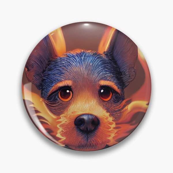 Aperçu de l'œuvre Chien mignon avec des flammes Sticker créée et vendue par TheCreativeFab.