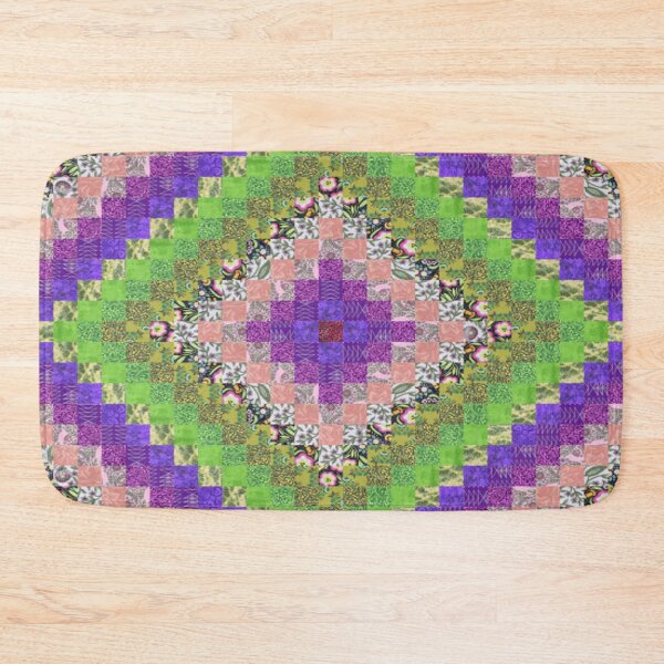 Item preview, Square mosaic in patchwork style with patterns and flowers designed and sold by ErisMerch.