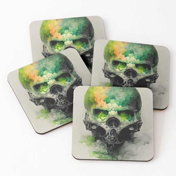 Item preview, Fury green skull designed and sold by Mircraft.