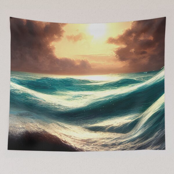 Item preview, blue ocean waves #115 designed and sold by supeart.