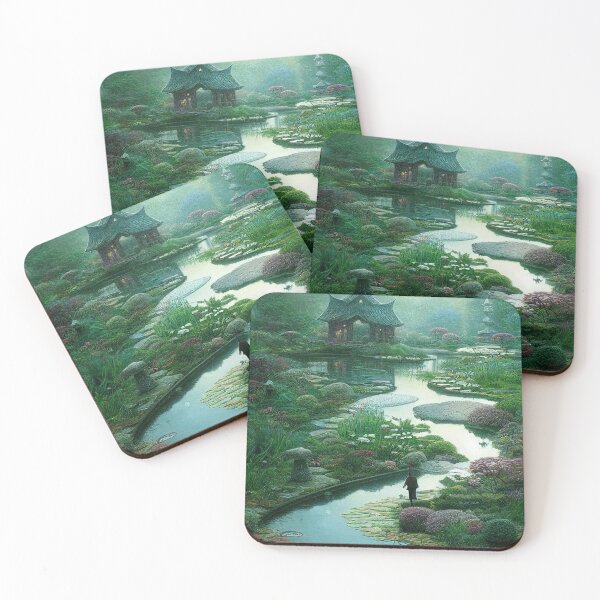 Item preview, Green landscape on the river. designed and sold by Maniock.