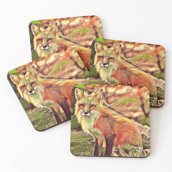 Item preview,  Wild fox in forest designed and sold by MagiLand ⭐⭐⭐⭐⭐.