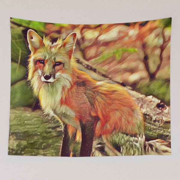 Item preview,  Wild fox in forest designed and sold by MagiLand ⭐⭐⭐⭐⭐.