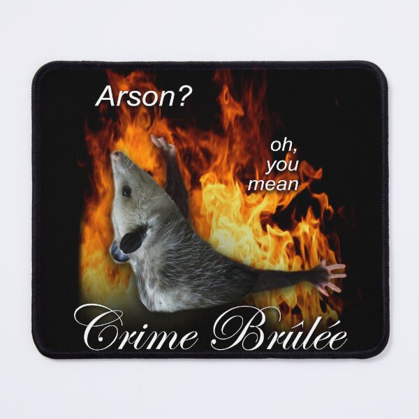 Item preview, Arson? oh, you mean crime brulee possum designed and sold by BattleGoat.