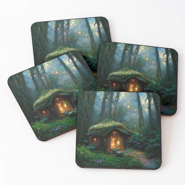 Item preview, Forest cabin with fairytale magic - Fantasy dream designed and sold by Monkyra.