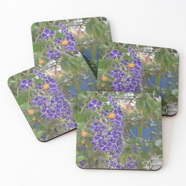 Item preview, Purple Flowers Amongst Golden Gems designed and sold by Rhia-Black.