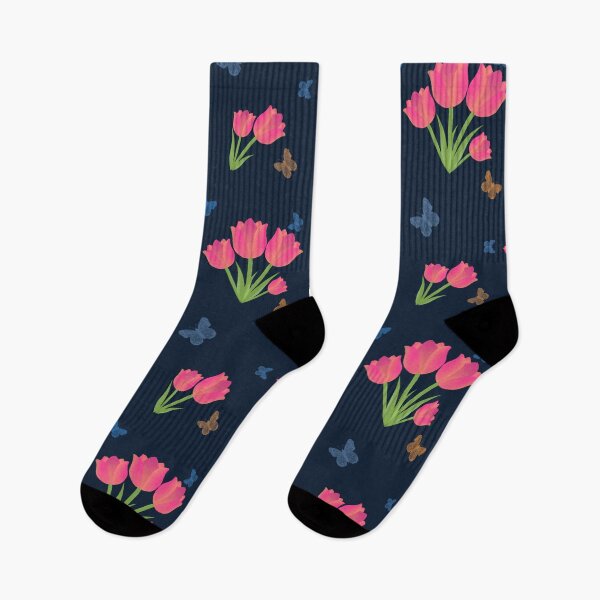 Item preview, Butterfly Tulip Pattern - Navy designed and sold by JaselviiStudio.