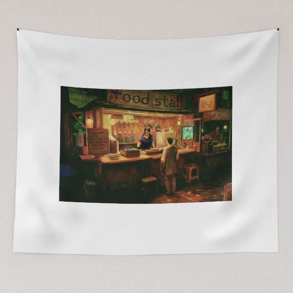 Item preview, Midnight Food Stall Painting designed and sold by RihuwaMidori.