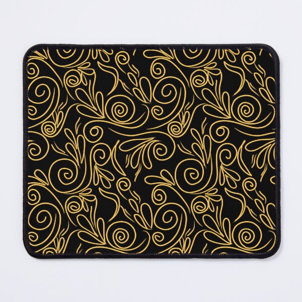 Item preview, Black and Golden Brown Line Art Simple Floral Pattern designed and sold by patternologyy.