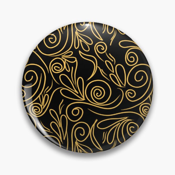 Item preview, Black and Golden Brown Line Art Simple Floral Pattern designed and sold by patternologyy.