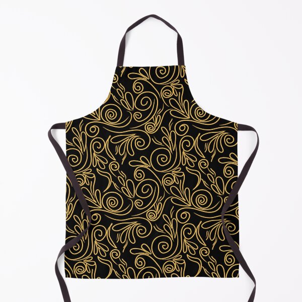 Item preview, Black and Golden Brown Line Art Simple Floral Pattern designed and sold by patternologyy.