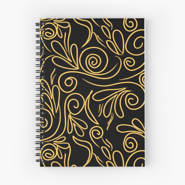 Item preview, Black and Golden Brown Line Art Simple Floral Pattern designed and sold by patternologyy.