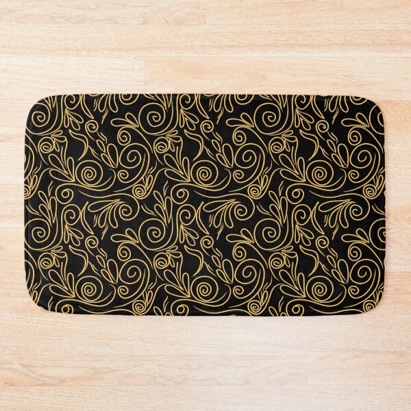Item preview, Black and Golden Brown Line Art Simple Floral Pattern designed and sold by patternologyy.