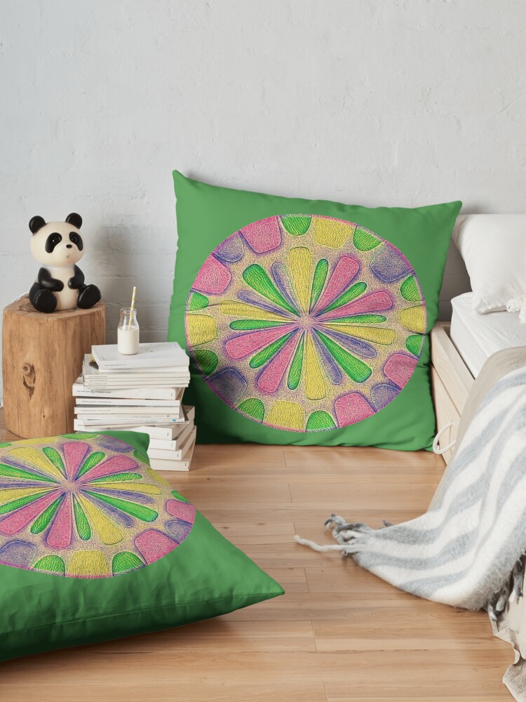 Alternate view of Abstract Flower Floor Pillow