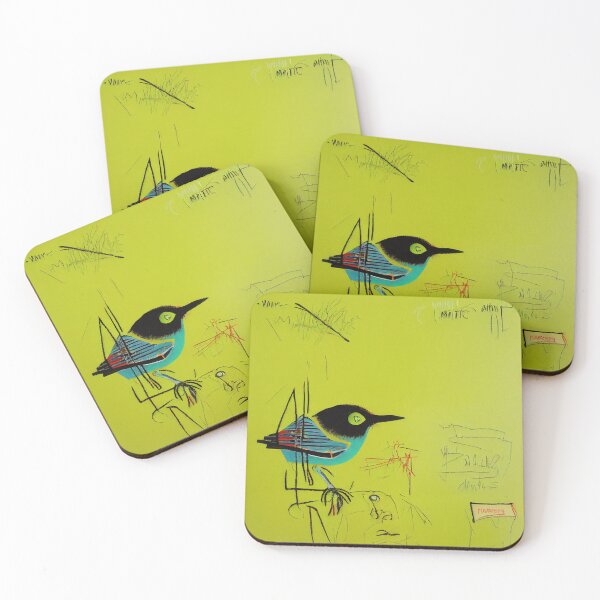 Item preview, Warbling White-Eye, pop-art poster designed and sold by Åveline Dvorak.