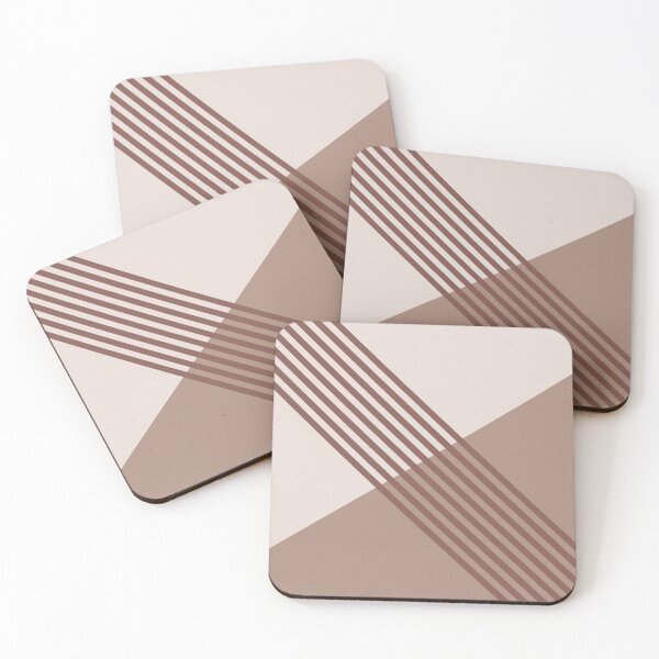 Item preview, Earthy Browns Geometric Midcentury Stripe Pattern on Solid Colors Sherwin Williams 2023 COTY Accents designed and sold by ColorOfTheYears.