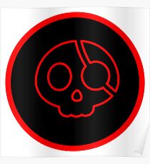 Funny Pirate Skull bones danger Poster