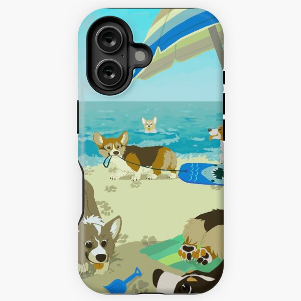 Pups on Corgi Beach iPhone Tough Case